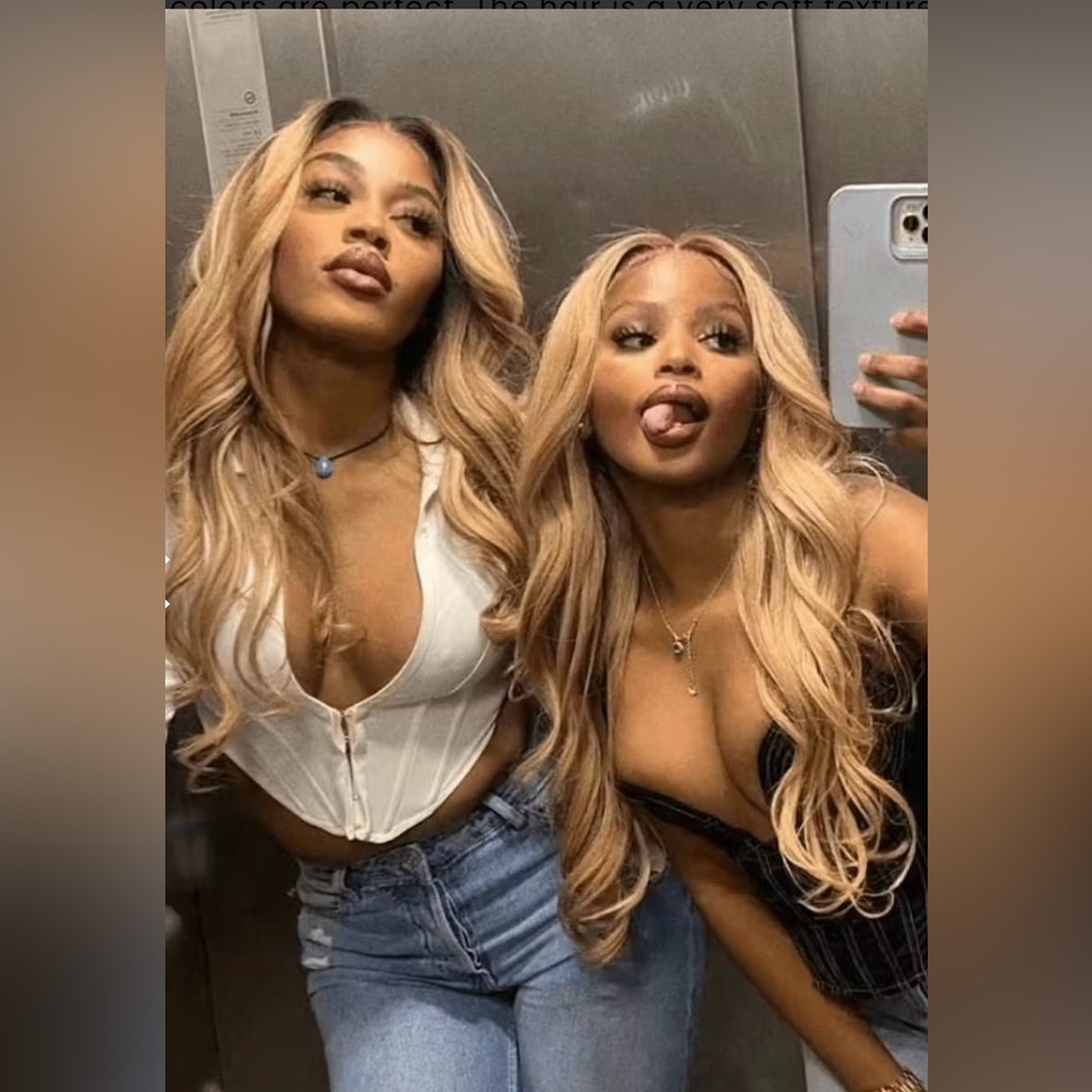 Rich Girl Vibe Balayage Blonde Highlight HD Transparent Lace Front HumanHair Wig - Picture 6 of 16